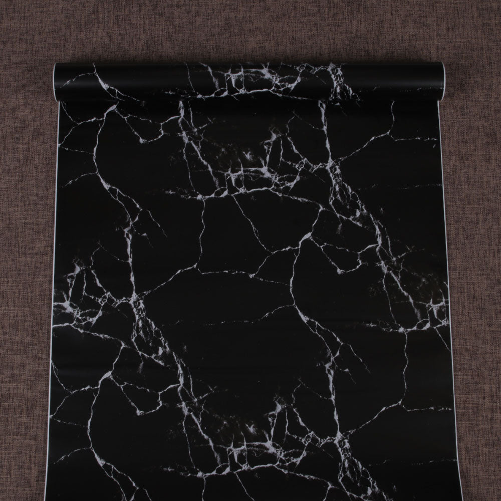 Self Adhesive Black / White Marble Sheet for Kitchen